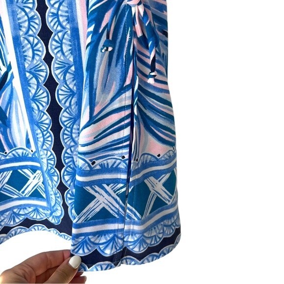 The Lilly Pulitzer Donna Romper Palm Print Pink Tropics Tint Heat Wave Size 00 - Picture 6 of 10